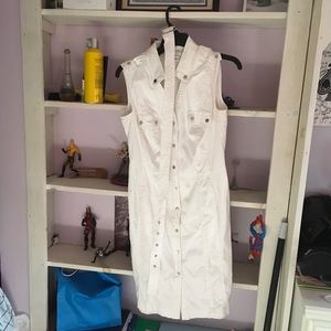 Calvin Klein White Button Up Dress